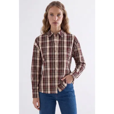 Exquise Long Sleeve Snap Button Shirt With Back Pleats In Multi