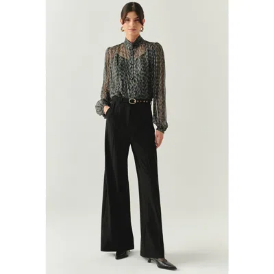 Exquise Nala Wide Leg Pocketed Pants In Black