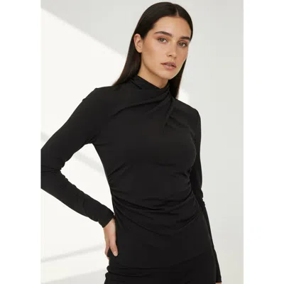Exquise Paola Drape Neck Blouse In Multi