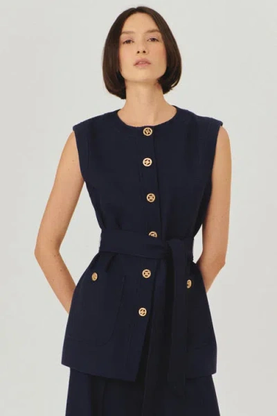 Exquise Phoenix Vest In Blue