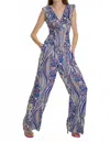 Exquise Pleated V-neck Printed Sleeveless Blouse In Original Print In Multi