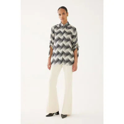 Exquise Printed Viscose Shirt In Gray