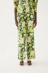 Exquise Reba Wide Leg Pants In Green In Green