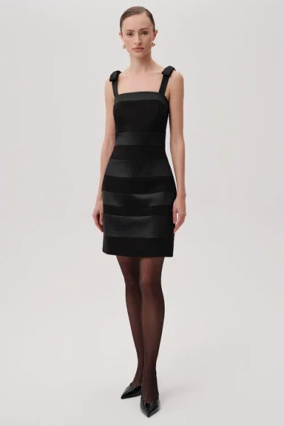 Exquise Ribbon Strap Mini Dress In Black