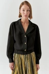 Exquise Romina Collar Jacket In Black