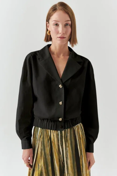 Exquise Romina Collar Jacket In Black