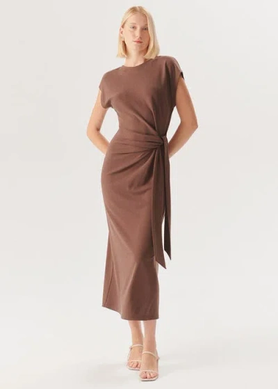 Exquise Rory Knit Midi Dress In Brown
