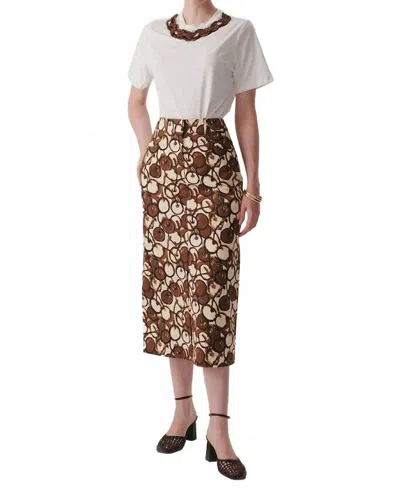 Exquise Rosalie Romantic Flared Midi Skirt In Multi Color
