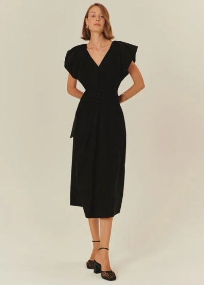Exquise Sabrina Midi Dress In Black