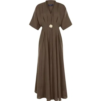 Exquise Samara Maxi Dress In Brown