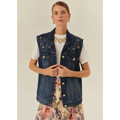 Exquise Serena Denim Vest In Blue