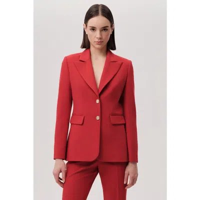 Exquise Shirt Collar Tailored Jacket In Red