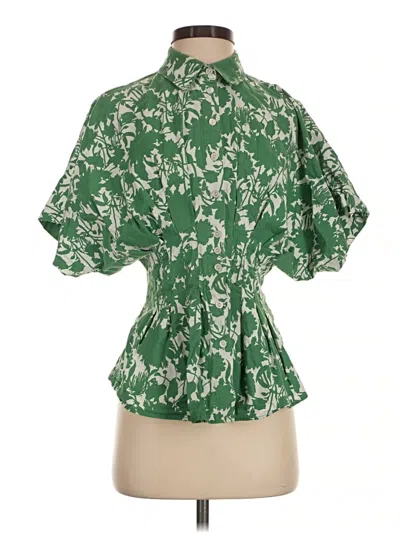 Pre-owned Exquise Short Sleeve Blouse In Green