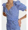 Exquise Short Sleeve Detailed Patterned Blouse In Original Print In Blue
