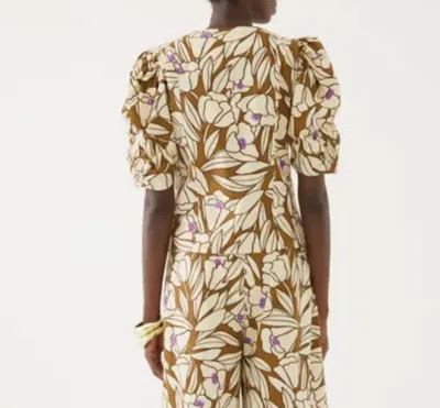 Exquise Sleeve Detailed And Floral Shirt Design In Multi