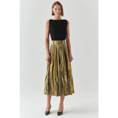 Exquise Sloan Striped Skirt In Green