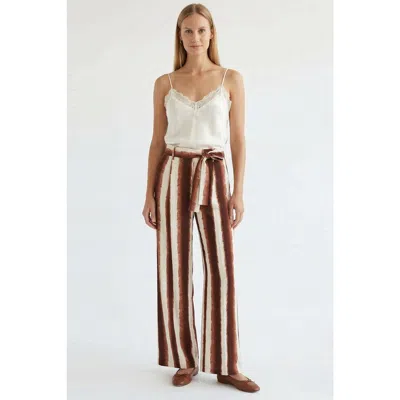 Exquise Striped Wide Leg Regular Pants In Multi