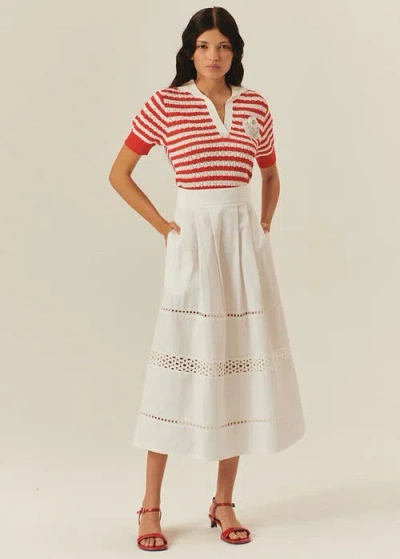 Exquise Sydney Midi Skirt In White
