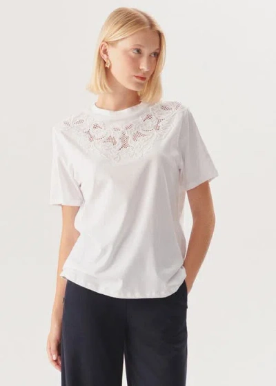 Exquise Teagan T-shirt Embroidered In White