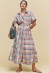 Exquise The Tobie Button-front Pleated Shirt Dress By