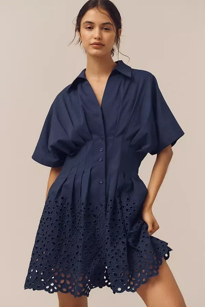 Exquise The Tobie Button-front Pleated Shirt Dress By : Mini Edition