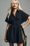 Exquise The Tobie Button-front Pleated Shirt Dress By : Mini Edition In Black