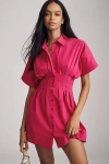 Exquise The Tobie Button-front Pleated Shirt Dress By : Mini Edition In Pink
