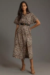 Exquise The Tobie Button-front Pleated Shirt Dress By  In Multicolor