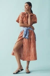 Exquise The Tobie Button-front Pleated Shirt Dress By  In Red