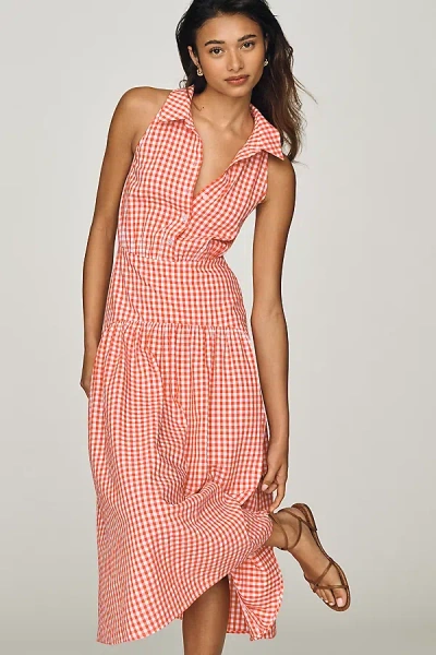 Exquise The Tobie Drop-waist Midi Shirt Dress By  In Orange