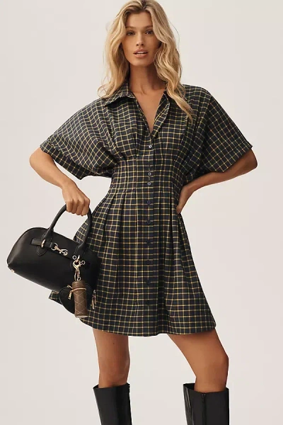 Exquise The Tobie Mini Shirt Dress By  In Blue