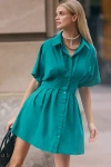 Exquise The Tobie Mini Shirt Dress By  In Green