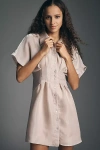 Exquise The Tobie Organza Mini Shirt Dress By  In Silver