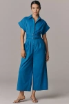 Exquise The Tobie Pleated Jumpsuit By : Belted Edition In Blue