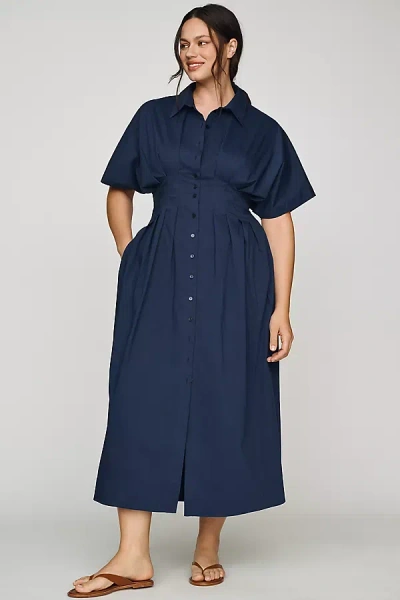 Exquise The Tobie Shirt Dress By  In Blue