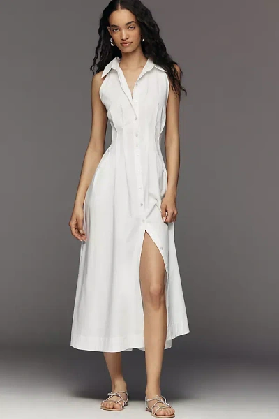 Exquise The Tobie Sleeveless Shirt Dress By  In White