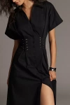 Exquise The Tobie Tie-waist Shirt Dress By  In Black