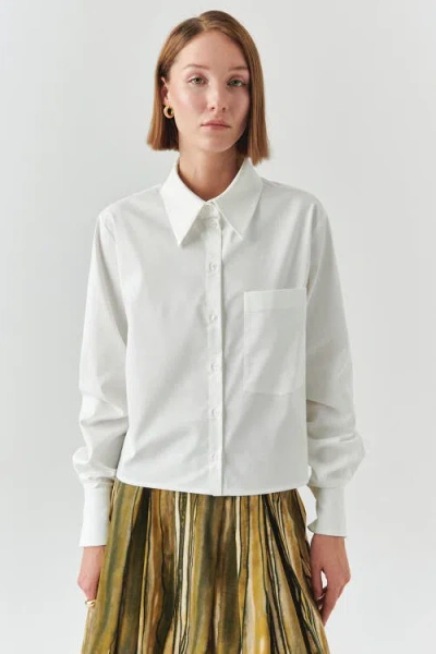 Exquise Theodora Long Sleeve Shirt In White