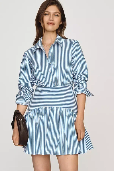 Exquise Tobie Mini Shirt Dress By  In Blue