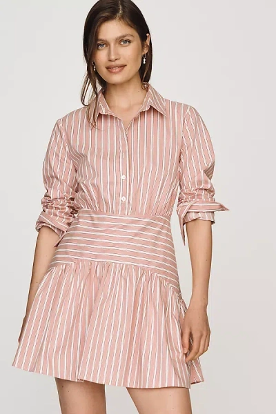 Exquise Tobie Mini Shirt Dress By  In Pink