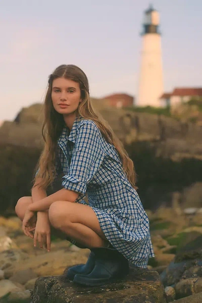 Exquise Tobie Mini Shirtdress In Blue