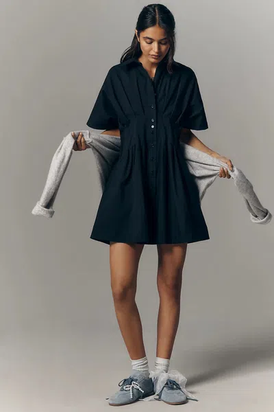 Exquise Tobie Mini Shirtdress By  In Black