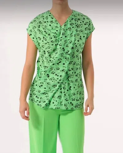 Exquise V Neck Low Sleeve Patterned Blouse In Original Print