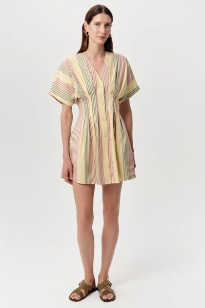 Exquise Vonne V Neck Pocketed Fitted Mini Dress In Multi