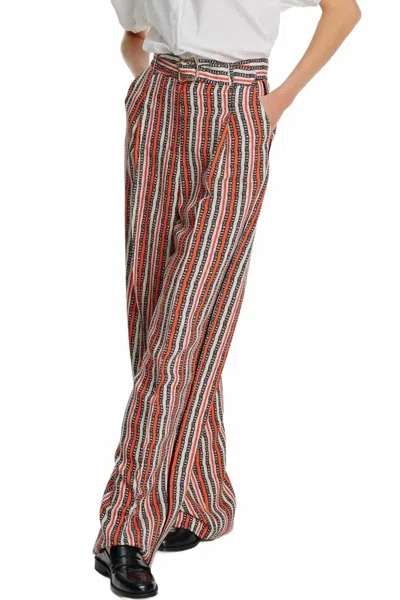 Exquise Wide Leg Patterned Trousers In Original Print In Red