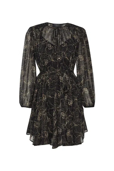 Exquise Women's Abina Long Sleeve Mini Dress – Black