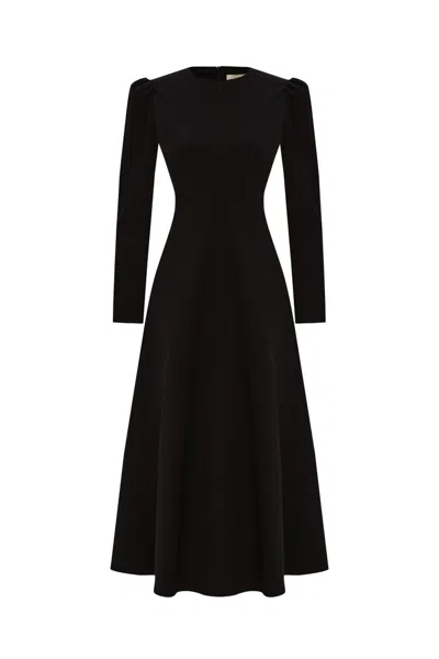 Exquise Angela Midi Dress In Black