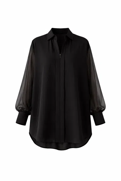 Exquise Women's Arlene Chiffon Lined Blouse – Black