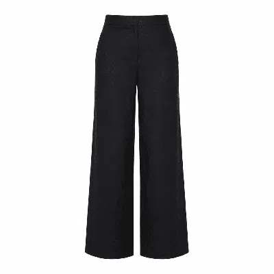 Exquise Women's Azaleaora High Waist Linen Pants - Black