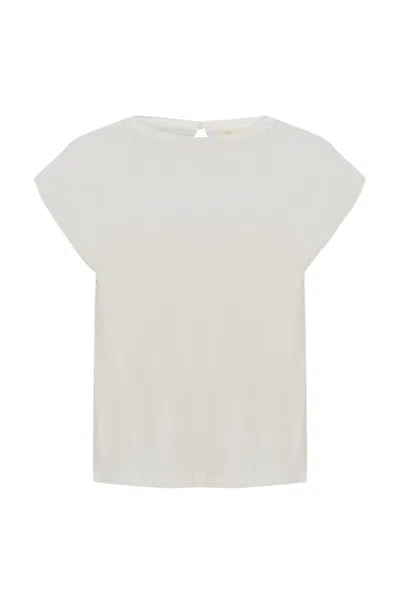 Exquise Women's Basic Crew Neck T Shirt - White